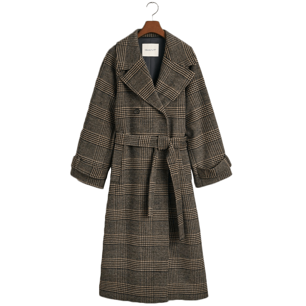 Gant Checked Wool Trench Coat